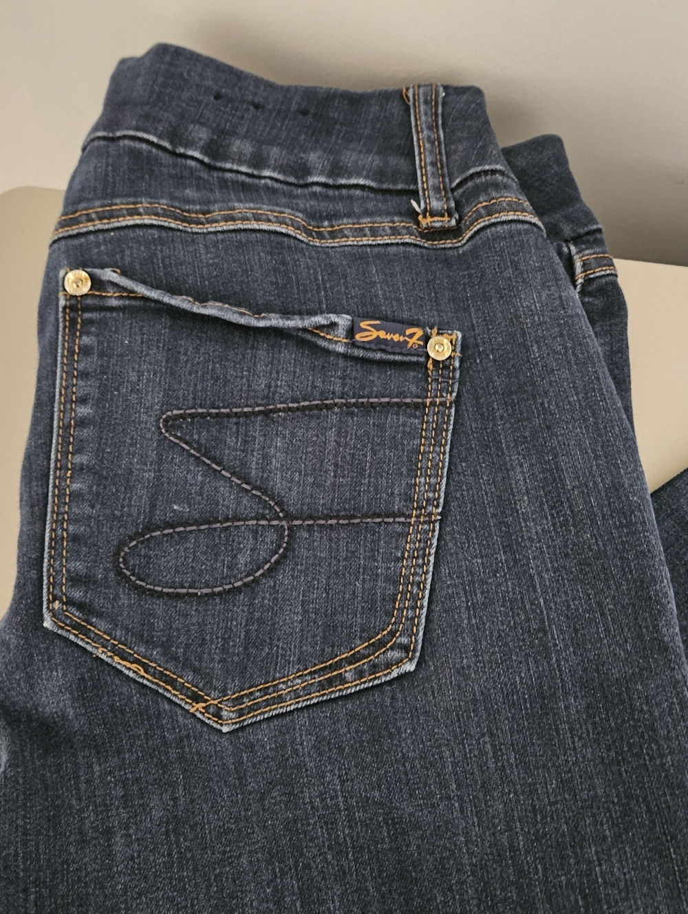 Seven7 Dark Blue Skinny Jeans - Picture 3 of 6